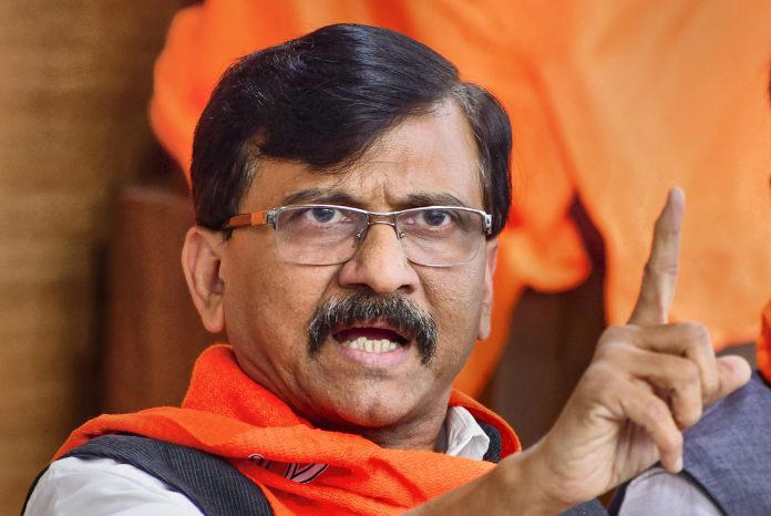 Sanjay Raut addressing reporters on opposition issues