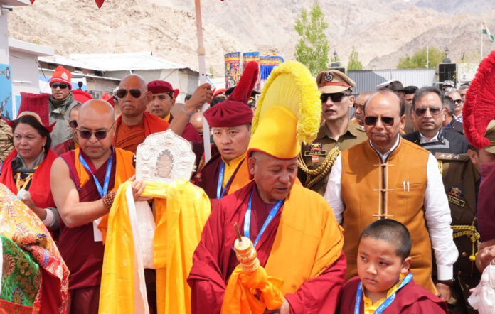 Holy Piprahwa relics of Buddha welcomed in Leh, Ladakh