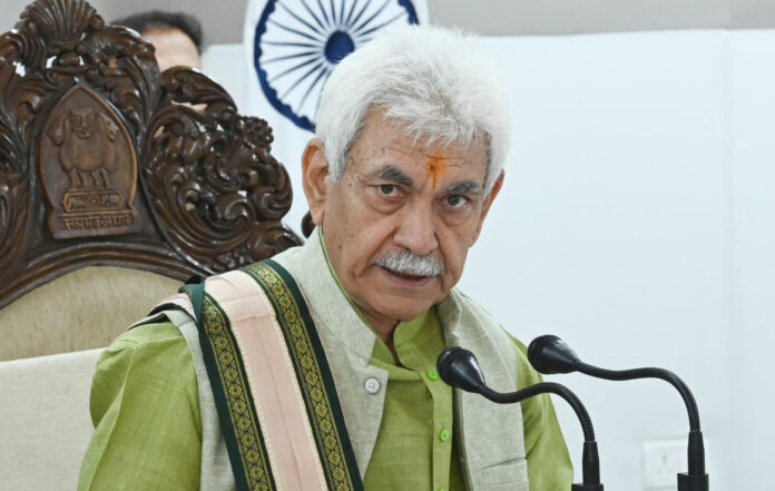 Lieutenant Governor Manoj Sinha addresses the public.