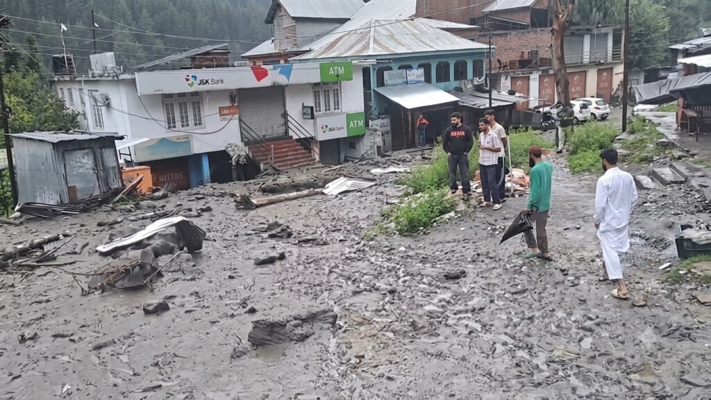 Damage caused by cloudburst in Chatroo, Kishtwar
